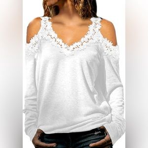 Women’s 2XL casual loose cold shoulder top